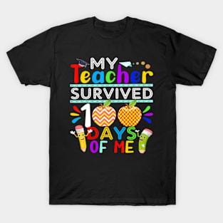 My Teacher Survived 100 Days of Me Happy 100th Day Of School T-Shirt